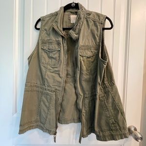 Olive utility vest